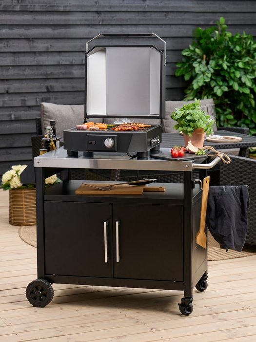 Serveringsvagn Svart Stål Sunlife